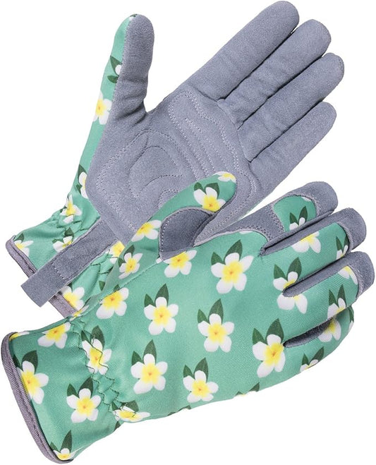SKYDEER Premium Genuine Deerskin Suede Women's Gardening Gloves, Ultra-Soft Padded, Comfort Fit for Work (SD6611/M)