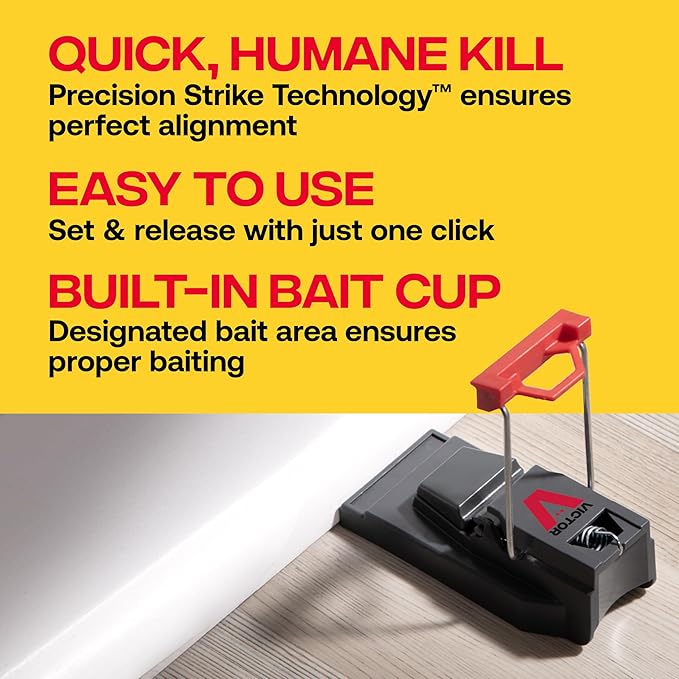 Victor M123SSR Quick-Kill Easy Set Mouse Trap, 6 Reusable Victor Mouse Traps
