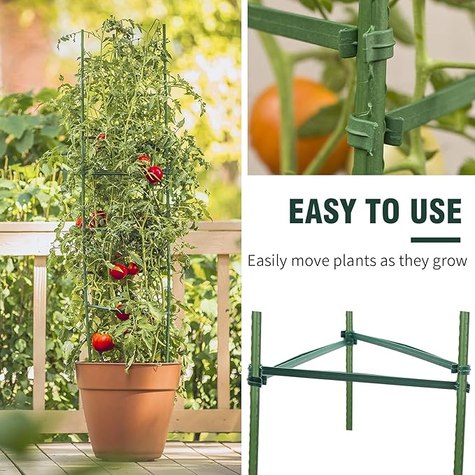 50PCS Stake Arms for Tomato Cage,11.8 Inches Expandable Trellis Connectors for Climbing Plants, Garden Plants, Vegetables, 16mm