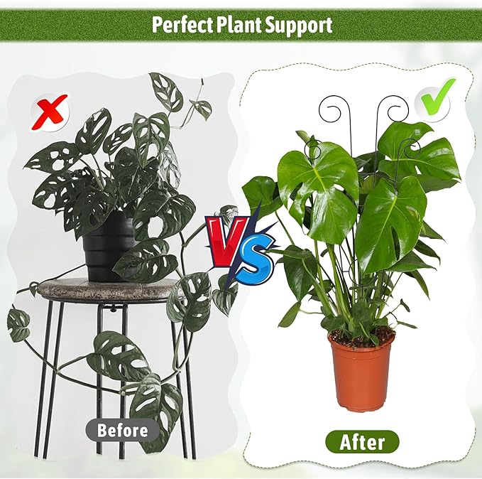 simarro 4 Pcs Metal Trellis for Climbing Plants Indoor, 30 Inch Houseplant Plant Trellis for Potted, DIY Climbing Trelli Flower Pots for Monstera Pothos Vine Ivy Flower