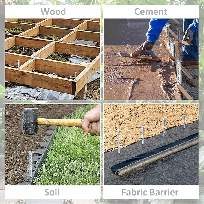 MIVIDE 12 Pack 14 Inch Silver Rebar Stakes, 1/2 Inch Diameter, Galvanized Steel Ground Anchors, Heavy Duty Metal Rebar Stakes for Speed Bumps, Garden Plants, Wheel, Wood, Tent