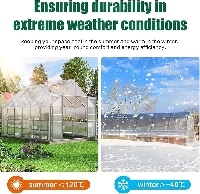 14 Pack Clear Polycarbonate Greenhouse Panels,Twin-Wall Polycarbonate Sheets for Roofing,Greenhouses ,Weather Resistant for Roof, Siding, and Sunroom(4ftx2ftx0.16in)