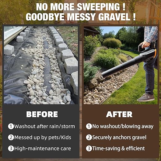 Rock Glue, Mulch Glue 2Gallon Long-Lasting Dries-Clear Strong Pea Gravel Binder for Pebble Fast-Drying Pebble Glue&Gravel Hold Mulch for Landscaping, Pine Straw, Outdoor Strong Stone Hold