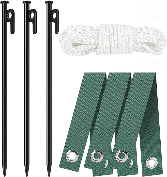 Heavy Duty Steel Tree Stake Kits Tree Stakes and Supports for Leaning Trees Tree Staking and Support Kits for Young Tree Against Bad Weather (1, 12 in)