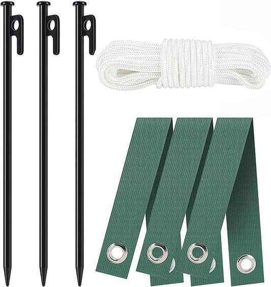 Heavy Duty Steel Tree Stake Kits Tree Stakes and Supports for Leaning Trees Tree Staking and Support Kits for Young Tree Against Bad Weather (1, 12 in)