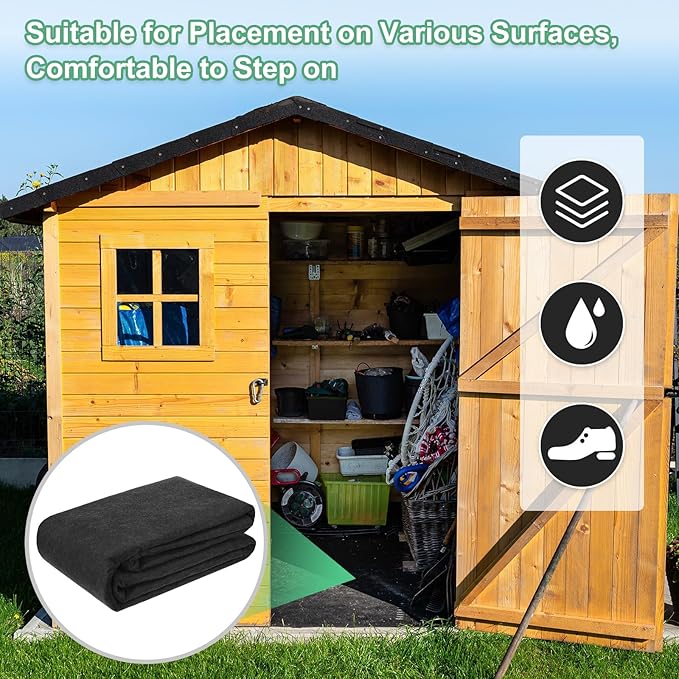 Outdoor Storage Shed Mat, 8.2x8.2 FT Waterproof Small Shed Flooring Mat for Patio Furniture Floor Protecting from Wear/Liquid/Dust/Oil, Non-Slip Carport Pad [Grey]