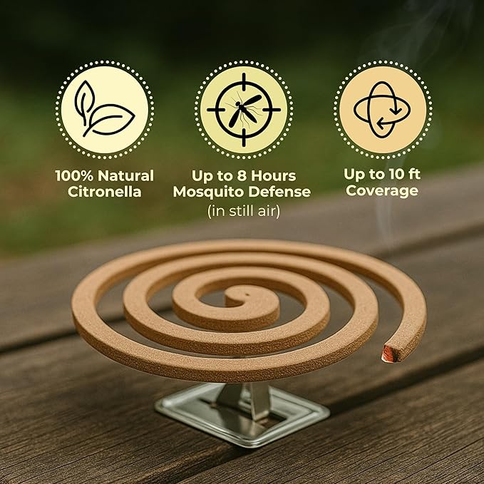 KING Mosquito Coils – Hawaii’s Most Trusted Citronella Protection – Each Coil Provides Up to 8 Hours of Protection (60 Coils)