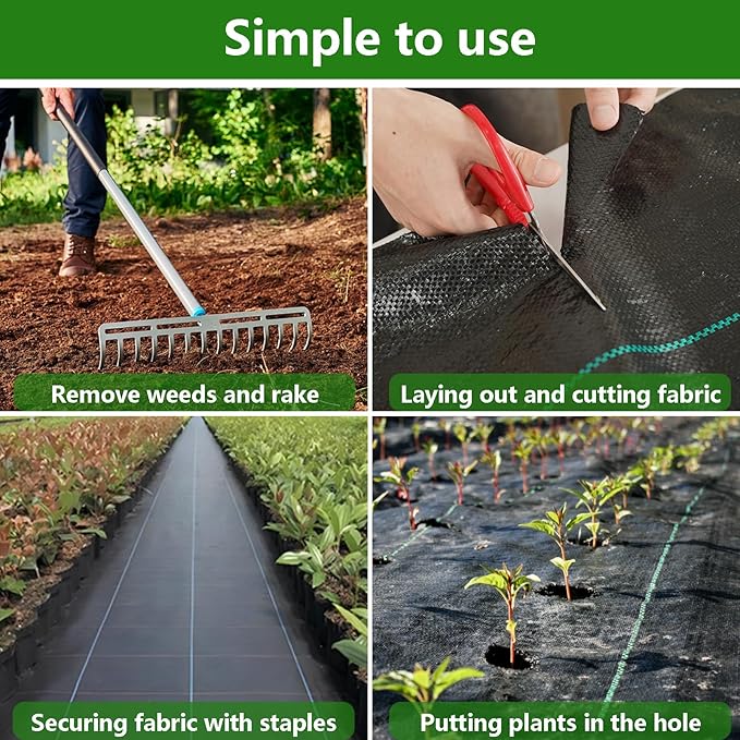 3ft×100ft Garden Weed Barrier Fabric Heavy Duty Landscape Fabric with Superior Permeability Easy Set up Weed Control Ground Cloth
