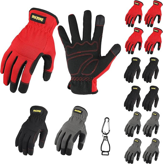 High Performance Work Gloves For Men(12 Pairs Pack), High Dexterity Touch Screen For Multipurpose,Excellent Grip (Small)
