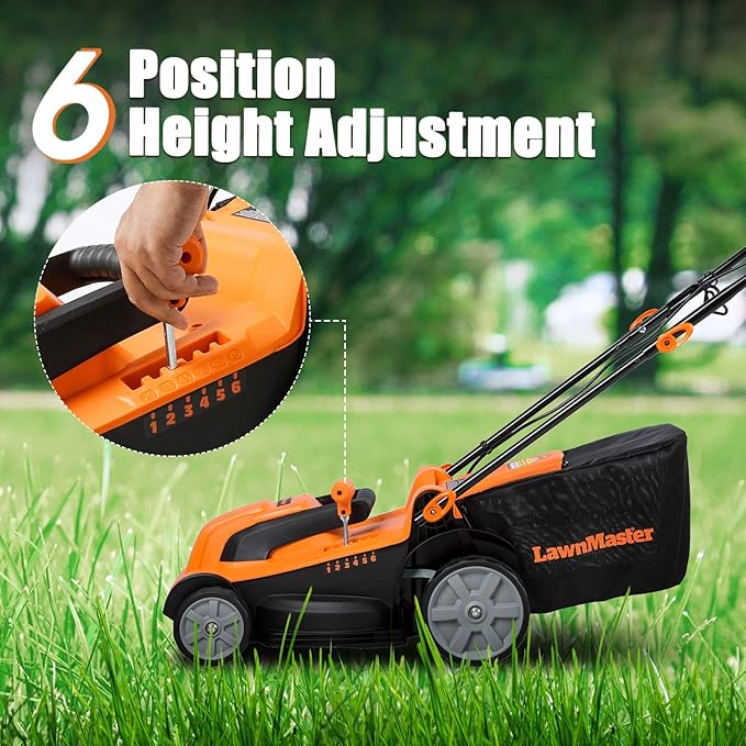 LawnMaster MEB1014K Electric Lawn Mower 15-Inch 11AMP, 11AMP 15-Inch