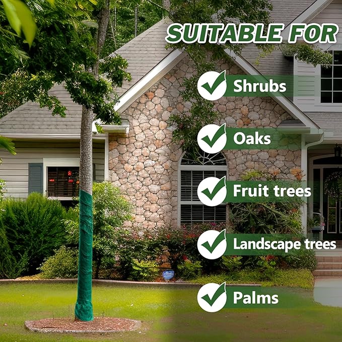 59Ft Tree Wrap(1 Pack), 3-Layer Design,4.7 Inch Width,Trunk Protector - Breathable Sunscreen Wrap for Damaged Bark & Heat Preservation - Easy to Handle & Stylish Design