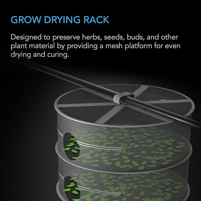 AC Infinity Herb Drying Rack, 6-Layer Hanging Mesh Net for Plants, Seeds, and Buds, 24" Diameter Fit in Grow Tents Closets Hydroponics
