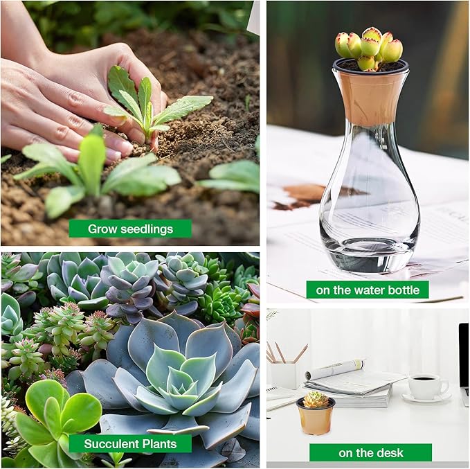100 Pack 2.8" Nursery Pots, Plastic Pots for Plants, Small Plant Pots for Succulents, Seedlings, Flowers, Cuttings, Transplanting（Ochre Color）