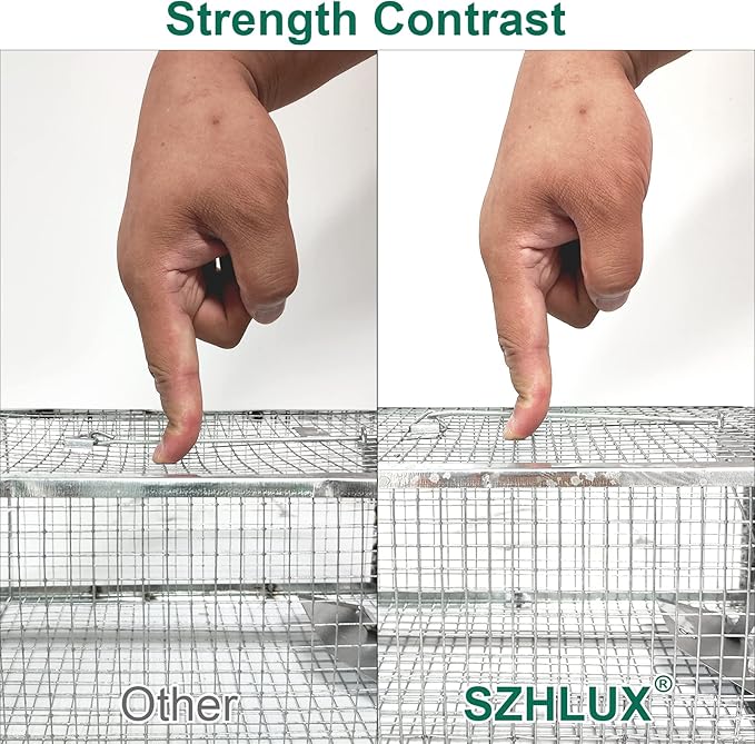 SZHLUX 2-Pack Humane Rat Trap, Mouse Traps Work for Indoor and Outdoor,Small Rodent Animal-Mice Vole Chipmunk Hamsters Live Cage,Catch and Release(SZ-SL3616D2S)