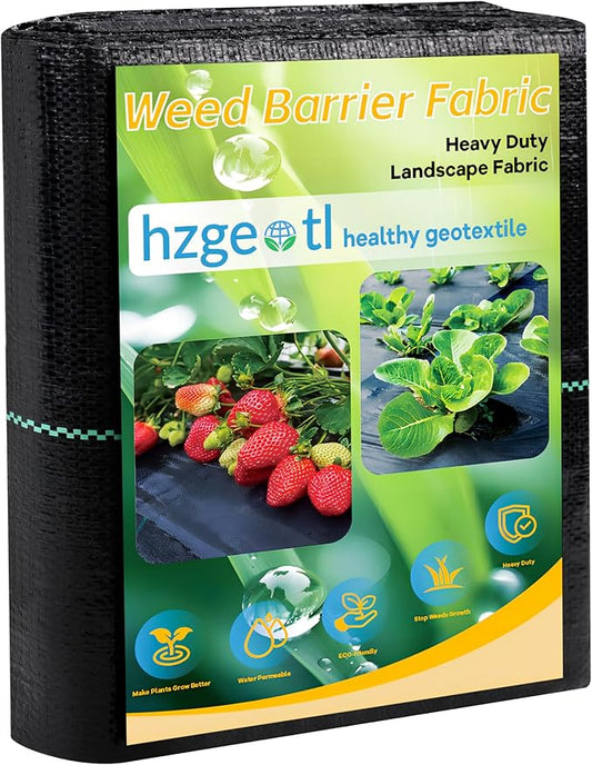 Weed Barrier Fabric, 3x50ft Landscape Fabric, 2.4oz Heavy Duty Durable Woven Geotextile Fabric, High Permeability Ground Cover Mat, Driveway Fabric, Garden Weed Control Cloth
