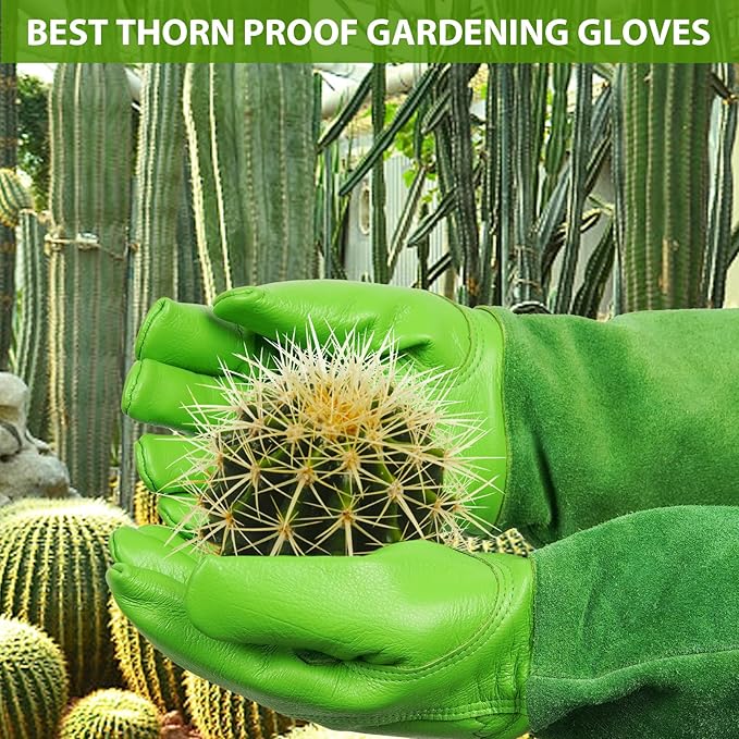 Long Gardening-Gloves Women/Men-Thorn proof Rose Pruning Heavy Duty Gauntlet-XL