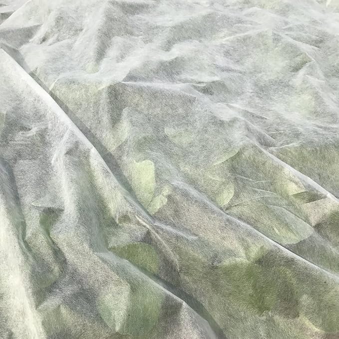 Agfabric Plant Covers Freeze Protection 10'x50' 0.9oz Frost Blankets for Plants Drawstring Bags Shrub Jacket Warm Protection,White