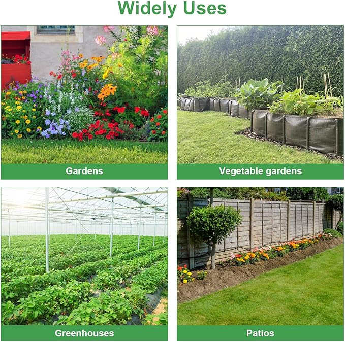 mupera Heavy Duty Weed Barrier Fabric - 4ft x 300ft Professional Grade Landscape Fabric, UV-Resistant 3.8oz Woven PP Ground Cover for Garden & Lawn, Commercial Strength Weed Control (Black)
