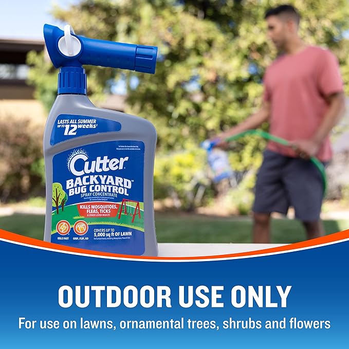 Cutter Backyard Bug Control Spray Concentrate (6 Pack), Kills Mosquitoes, Fleas & Listed Ants, 32 fl Ounce