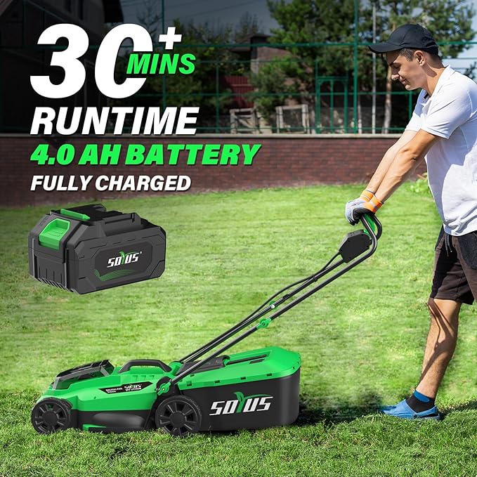SOYUS Cordless13 Inch 20V Lawn Mowers & 20V 12 Inch String Trimmer