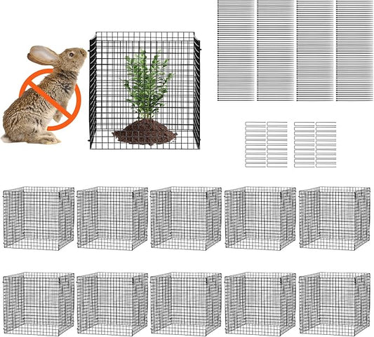 VEVOR 10 Pack Plant Protectors from Animals, 12'' x 12'' Chicken Wire Plant Protector, Plant Cages for Outdoor Plants, Flowers & Vegetables, Keeps Bunny Chicken Squirrels Out, 40pcs Metal Mesh