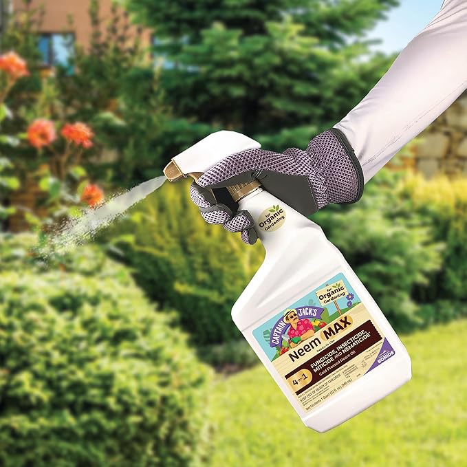 Bonide Captain Jack's Neem Max, 32 oz Ready-to-Use Spray Cold Pressed Neem Oil, Multi-Purpose Insecticide, Fungicide, Miticide and Nematicide for Organic Gardening