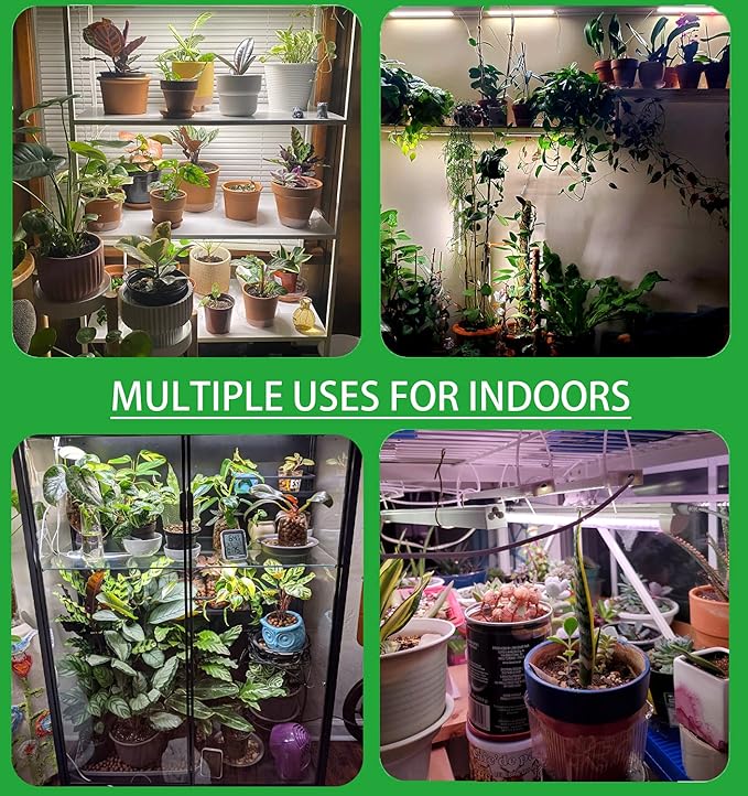 Plant Lights for Indoor Plants, 2 Strips Grow Lights Full Spectrum Growing Lamps for Indoor Plants, Auto On & Off Timer, 10 Dimmable Levels for Hydroponic Succulent Seedling