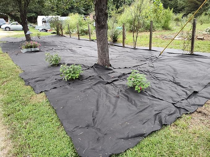 Heavy-Duty Sandbaggy Non-Woven Geotextile Landscape Fabric Roll, Made in USA, Lightweight Weed Barrier, UV Protected, 100 Lb Tensile Strength, French Drain, Erosion Control (4 ft x 360 ft Roll)