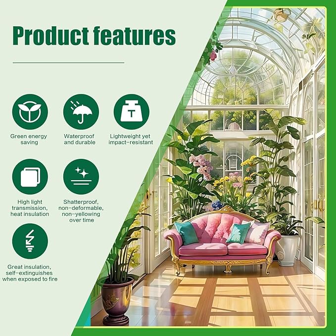 14 Pack Clear Polycarbonate Greenhouse Panels,Twin-Wall Polycarbonate Sheets for Roofing,Greenhouses ,Weather Resistant for Roof, Siding, and Sunroom(4ftx2ftx0.16in)