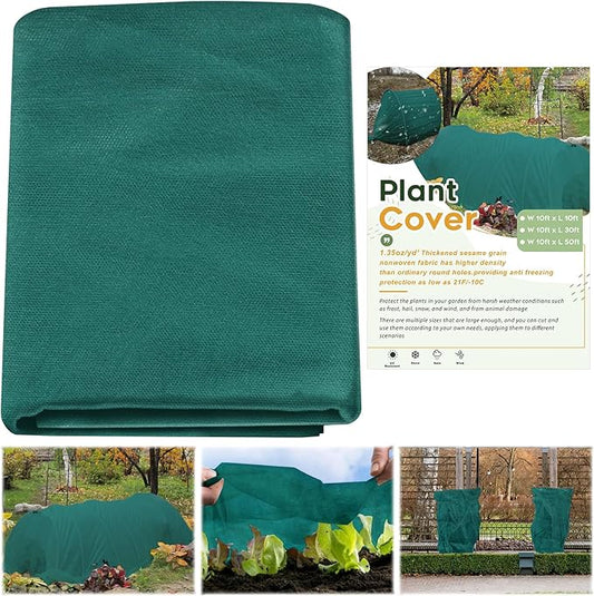 NNG 10x10ft Plant Covers Freeze Protection Frost Blankets 1.35oz/yd² Non-Woven Fabric Floating Row Cover Plant Blanket Protector Garden Winterize for Winter Outdoor Plants,Vegetables