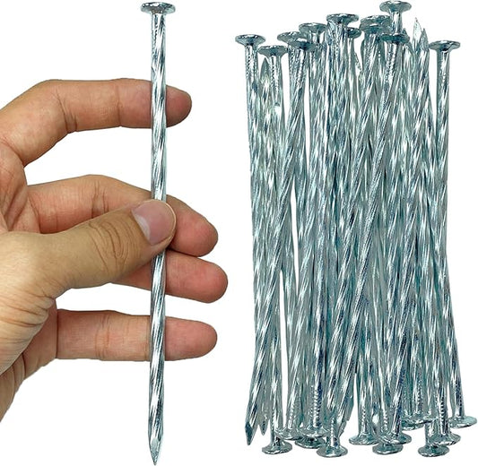 Artificial Turf Stakes Galvanized Spiral Landscape Spikes 6IN Weed Barrier Fabric Stakes for Paver Edging, Gardening Lawn Edging, Carpentry and More (150 PC)