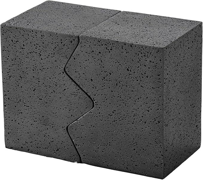 COSIEST Concrete Side Table, Set of 2 Rectangular Outdoor Side Tables, Decorative Garden Stools for Indoor Outdoor, Accent Table Patio Side Table End Table w Spotted, Dark Grey