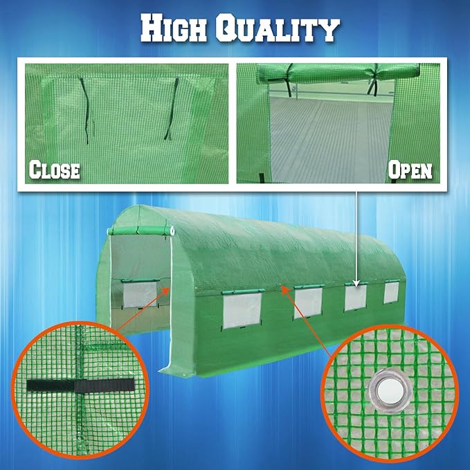 BenefitUSA Larger Hot Green House 20'X10'X7' Walk in Outdoor Plant Gardening Greenhouse Cover (Frame Does Not Included)