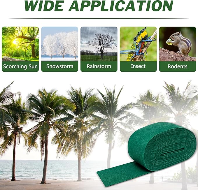 59Ft Tree Wrap(1 Pack), 3-Layer Design,4.7 Inch Width,Trunk Protector - Breathable Sunscreen Wrap for Damaged Bark & Heat Preservation - Easy to Handle & Stylish Design