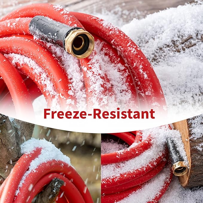 Garden Hose 15 ft x 3/4” Hot/Cold Heavy Duty Water Hose,-50°F to 190°F,Burst 600Psi Flexible Upgraded Rubber Hoses,3/4” Solid Fittings for All-weather Outdoor Lawn & Garden