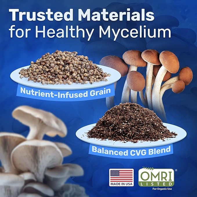 Surfin' Spores All-in-One Mushroom Grow Kit | 6 lb Grow-in-Bag Kit/Monotub Refill | Includes: 2 lb Sterile Grain Bag with Injection Port & 4 lb Organic CVG Substrate | Spores Not Included (Pack of 2)