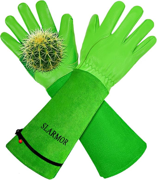 Long Gardening-Gloves Women/Men-Thorn proof Rose Pruning Heavy Duty Gauntlet-XS