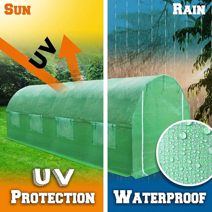 BenefitUSA Larger Hot Green House 20'X10'X7' Walk in Outdoor Plant Gardening Greenhouse Cover (Frame Does Not Included)