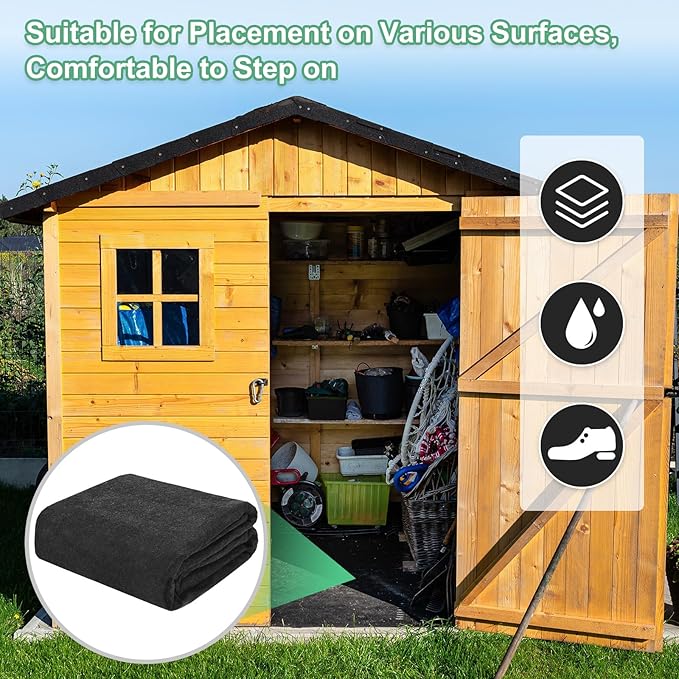 Outdoor Storage Shed Mat, 4x6.3 FT Waterproof Small Shed Flooring Mat for Patio Furniture Floor Protecting from Wear/Liquid/Dust/Oil, Non-Slip Carport Pad [Grey]