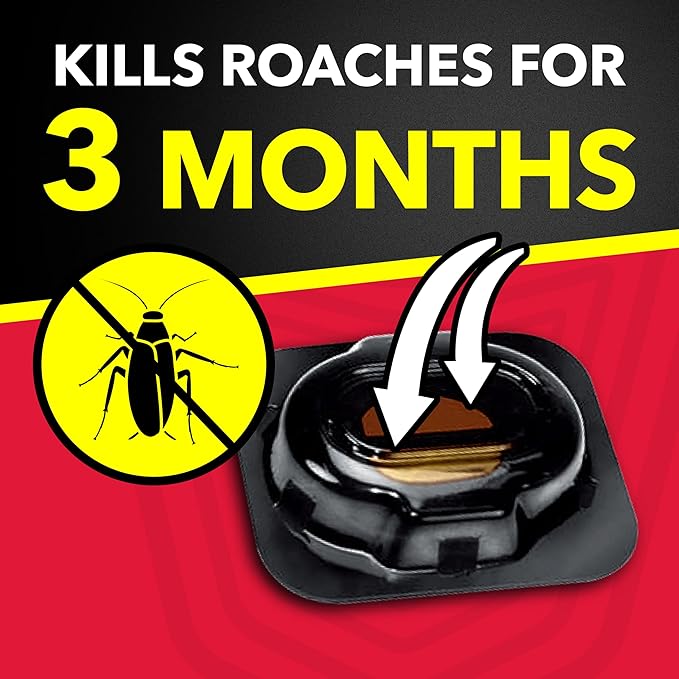 Raid Double Control Small Roach Baits, Child Resistant, For Indoor Use, Kills Roaches for 3 Months, 12 Count