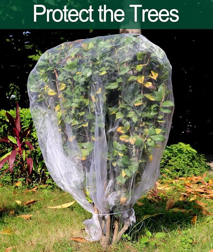 Wohohoho Garden Insect Mesh Netting 6.6ft x 64ft (2m x 20m), 1mm Ultra Fine Plant Covers for Garden Protection. Mosquito Net Pest Barrier for Vegetables Fruits Greenhouse Row Cover Raised Bed Barrier