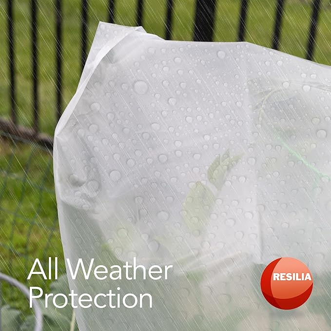 RESILIA Clear Greenhouse Sheeting - UV-Protected, Heavy-Duty Gauge Outdoor Polyethylene Cover for Weatherproofing Greenhouses, Garden, Plants, 6.5-Foot by 10-Foot Roll, 6-Mil Thick, Made in The USA