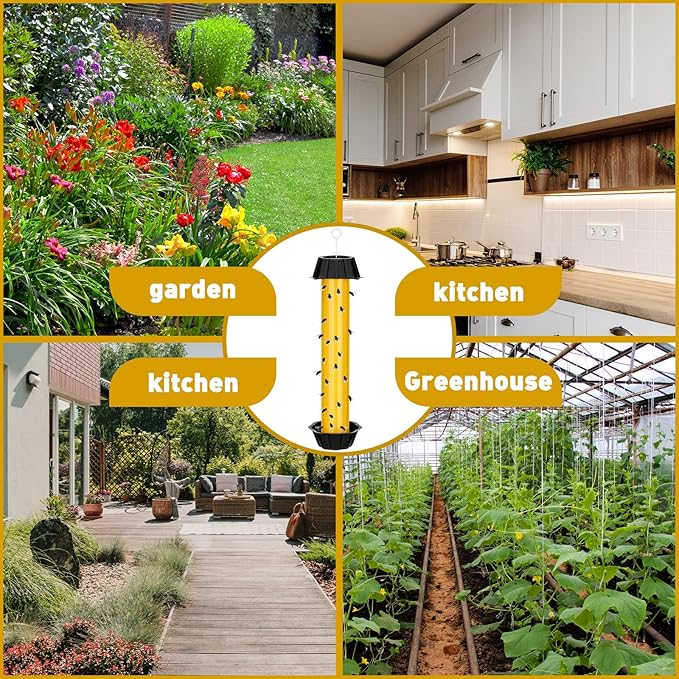 Qualirey Fly Traps for Indoor Outdoor Hanging Fruit Fly Stick Trap Sticky Mosquito for Home Insect 10 x 2.5 Inches(Yellow,12 Pcs)