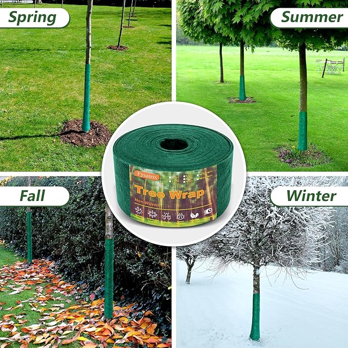 59Ft Tree Wrap(1 Pack), 3-Layer Design,4.7 Inch Width,Trunk Protector - Breathable Sunscreen Wrap for Damaged Bark & Heat Preservation - Easy to Handle & Stylish Design