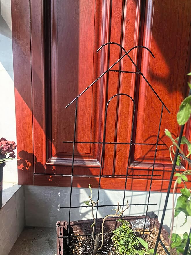 ARIFARO 32'' Metal Garden Trellis Indoor/Outdoor Sturdy Plant Trellis for Potted Plants,House Plants, Climbing Vines, Pack of 4, Black
