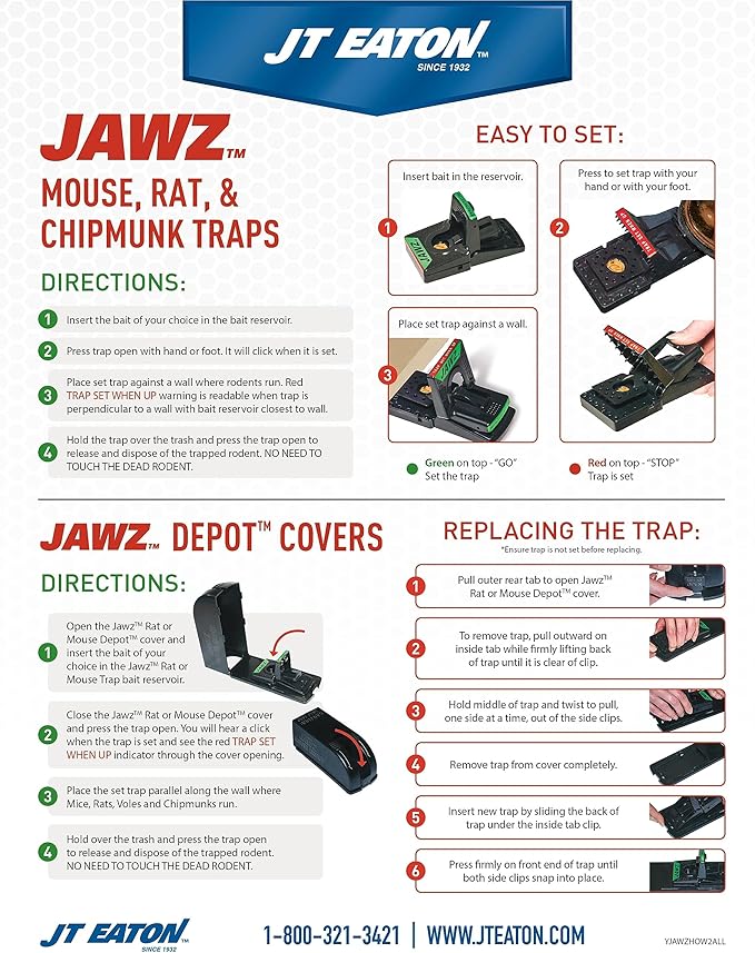 JT Eaton Jawz 407 Depot Covered Mouse Traps