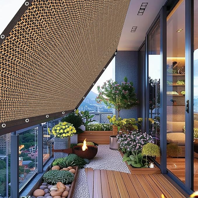 Shade Cloth for Garden,80% Mesh Tarp with Grommets Shade Cloth for Greenhouse,Patio,Vegetables,Plants Cover and Chicken Coops,Coffee Shade Net for Outdoor Garden10x10FT