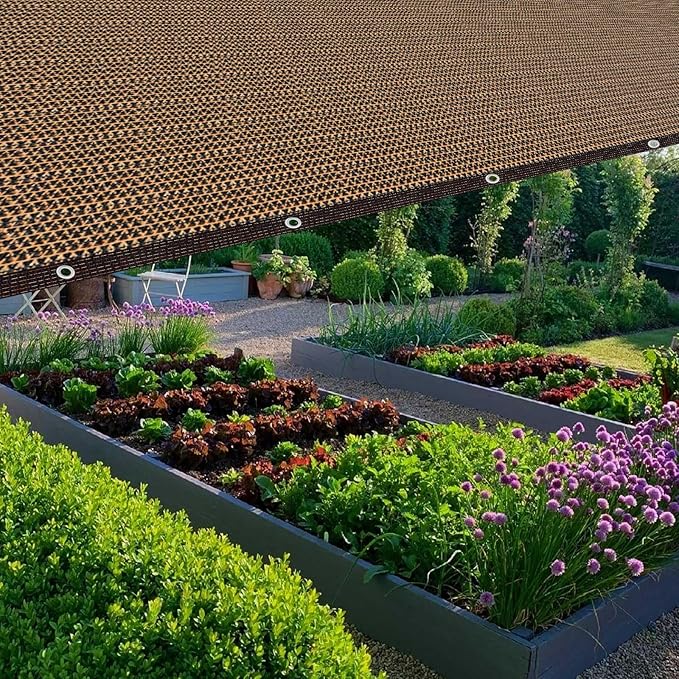 Shade Cloth for Garden,80% Mesh Tarp with Grommets Shade Cloth for Greenhouse,Patio,Vegetables,Plants Cover and Chicken Coops,Coffee Shade Net for Outdoor Garden10x10FT