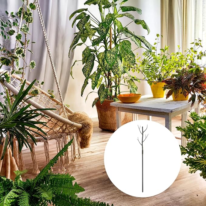 uxcell Plant Support Stakes Set, 8 Pcs Twig Plant Stem Support Structures 27.5" Plants Branches Supports with Extension Poles, Orchid Clips, Plants Tie for House Potted Monstera, Brown