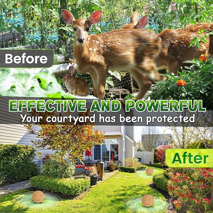 Deer Repellent, 10Pack Rabbit Repellent, Peppermint Oil to Repel Deer, Rabbit, Deer Deterrent Outdoor for Lawn, Garden Use, Deer Out for Yard